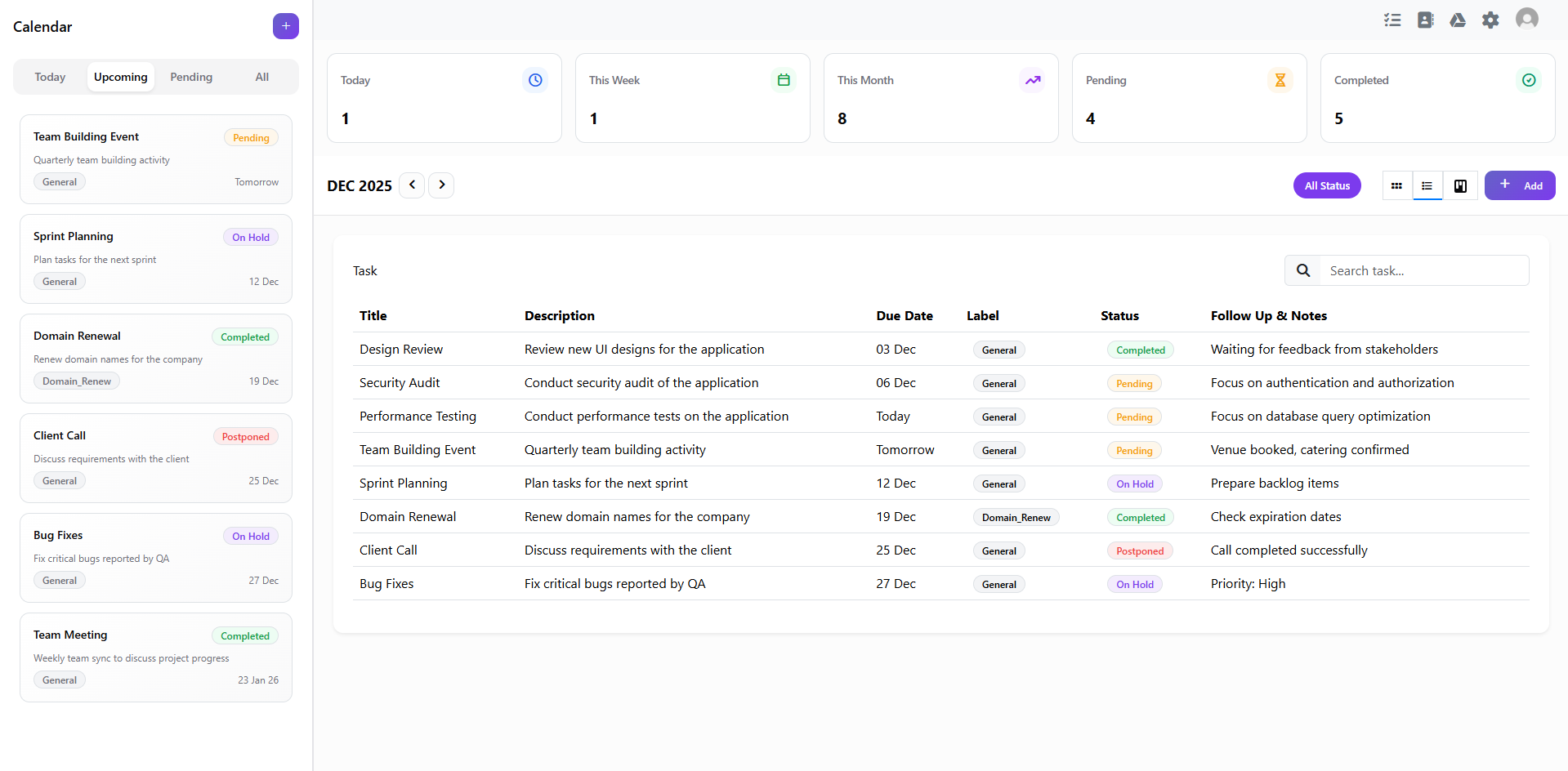 Dashboard screenshot 4